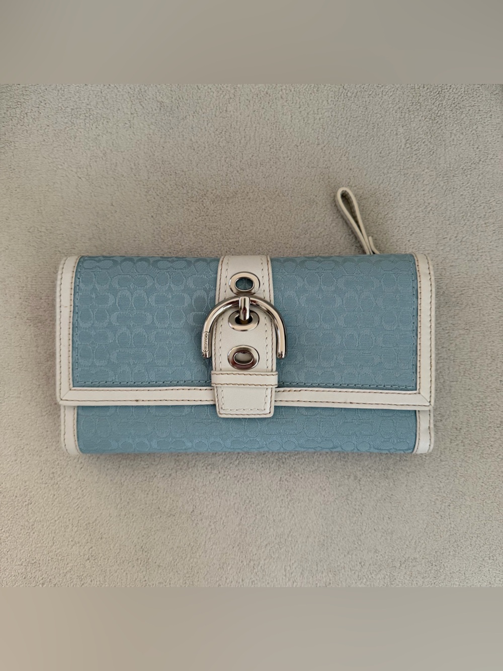Vintage Coach Sky Blue Soho Long Wallet - Brand New!